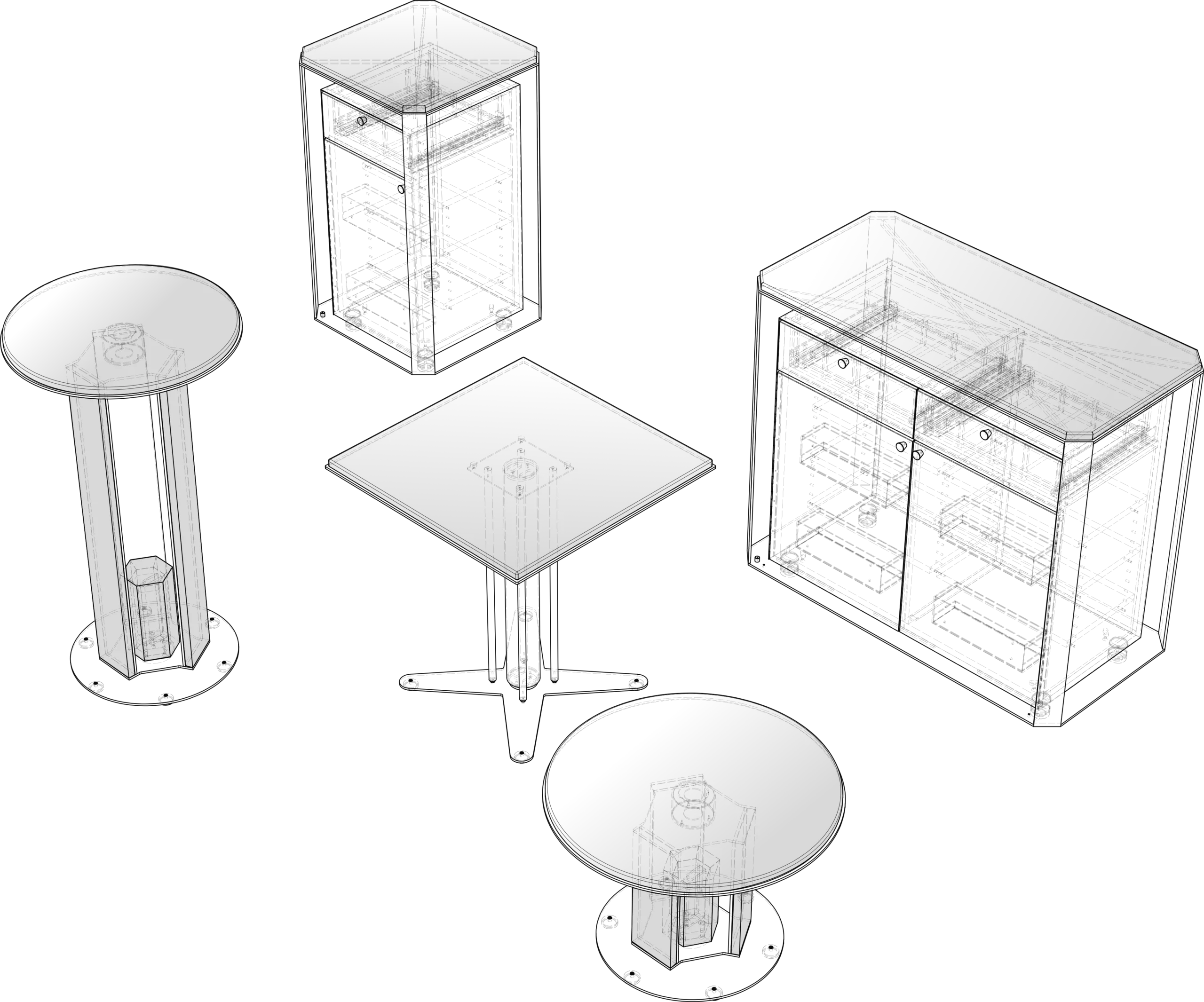 2D Drawing of stone tables