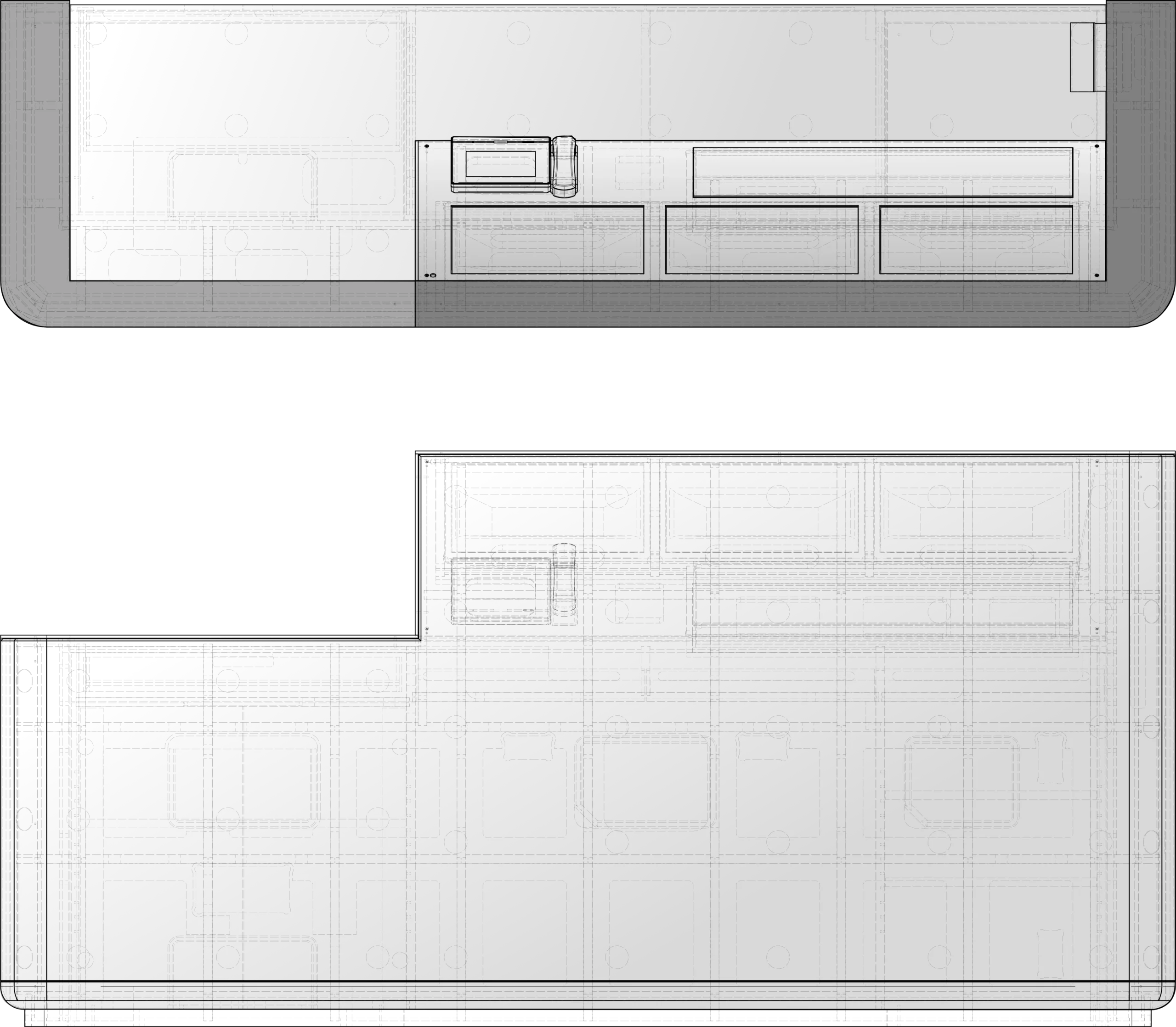 2D Drawing of a reception desk