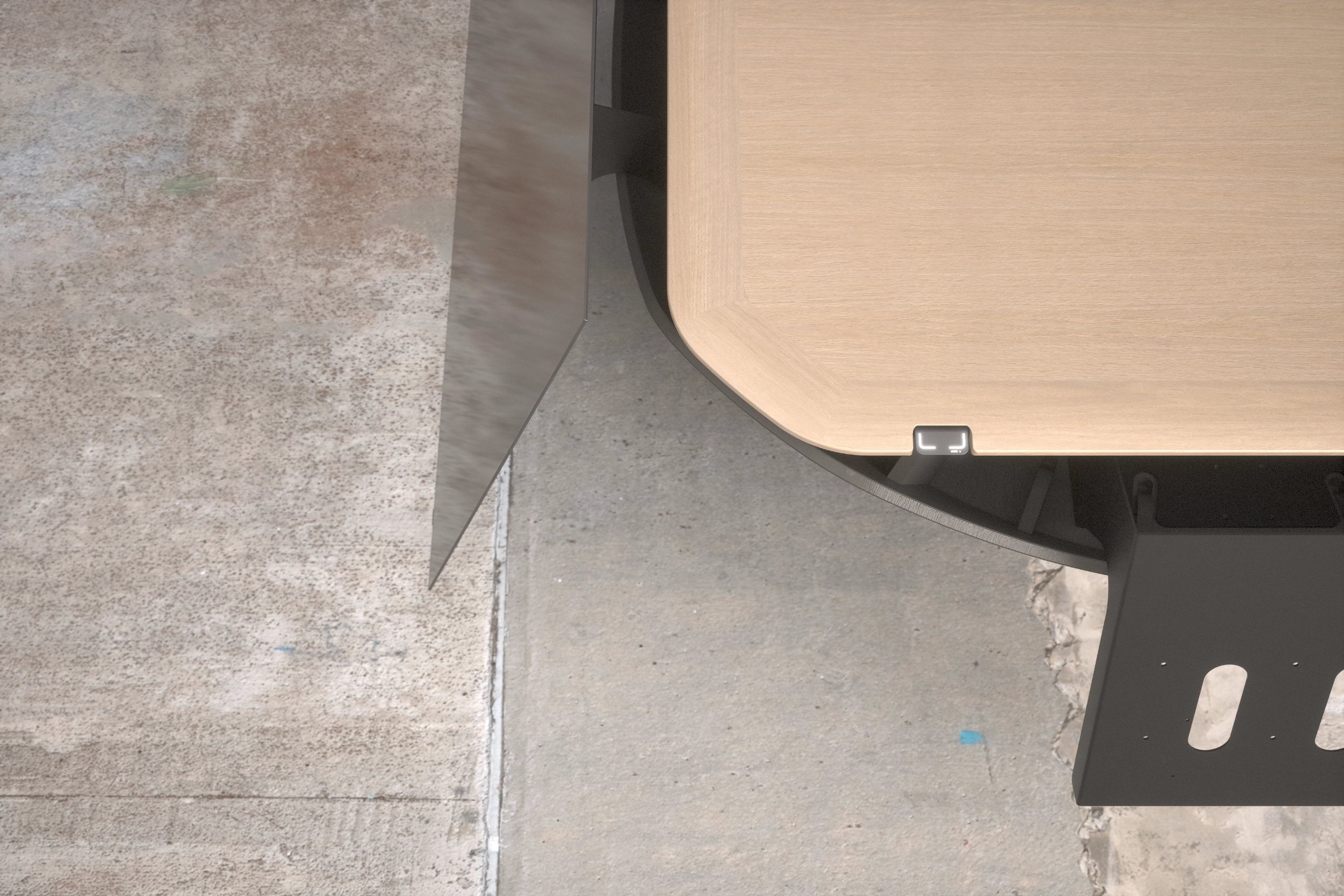 Top down view of The monitor island. Showing the lifting mechanism controller